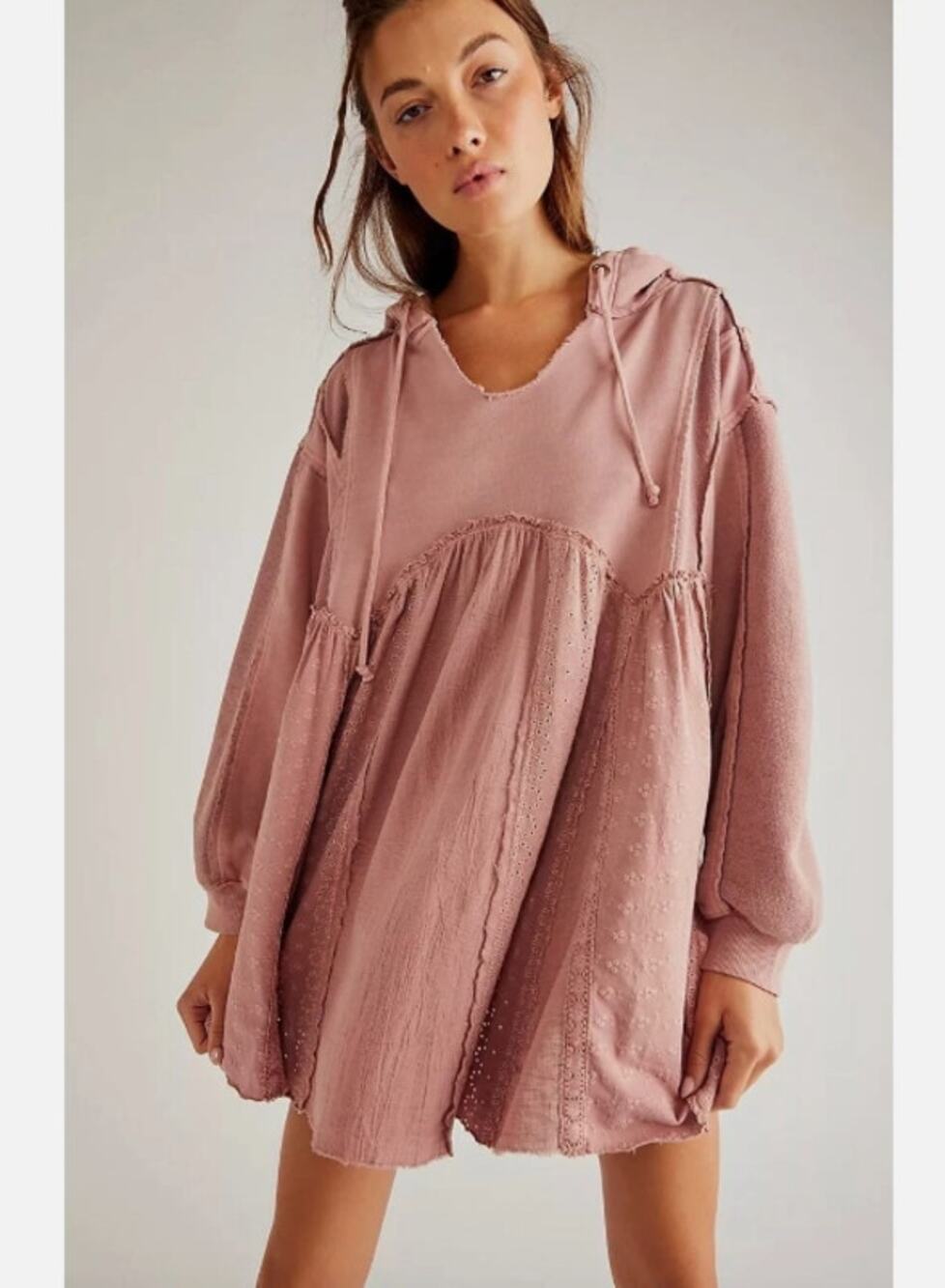 Free People Juniper Pullover Embroidered Hoodie Size Large
